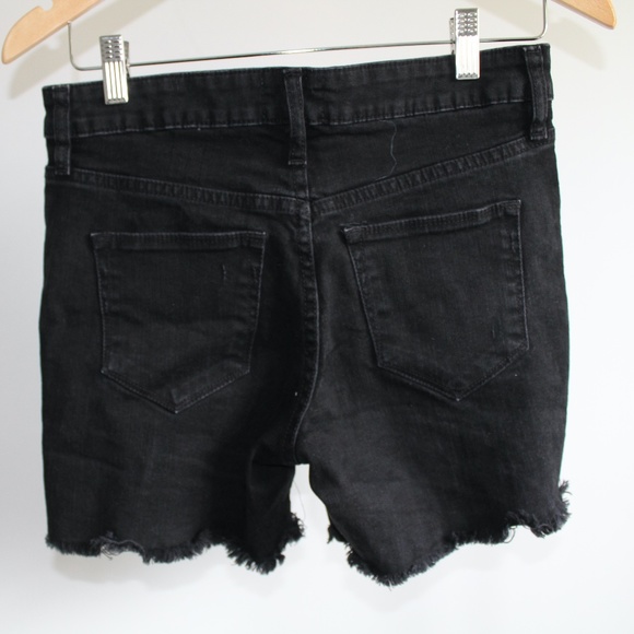 Distressed Black Denim Shorts - Picture 5 of 5